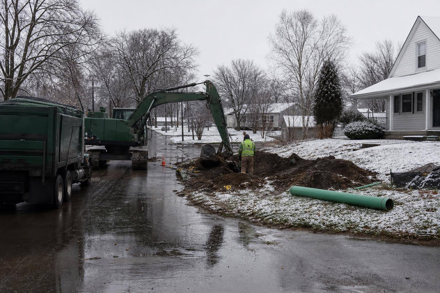 Sewer Line Repair & Replacement at a job site in USA